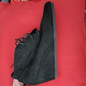 Black Wedge Lace Up Booties